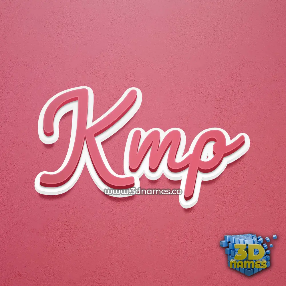 kmp in Red Scribble style - 3D name wallpaper