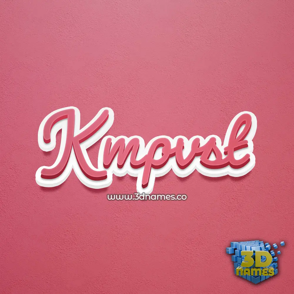 kmpvst in Red Scribble style - 3D name wallpaper