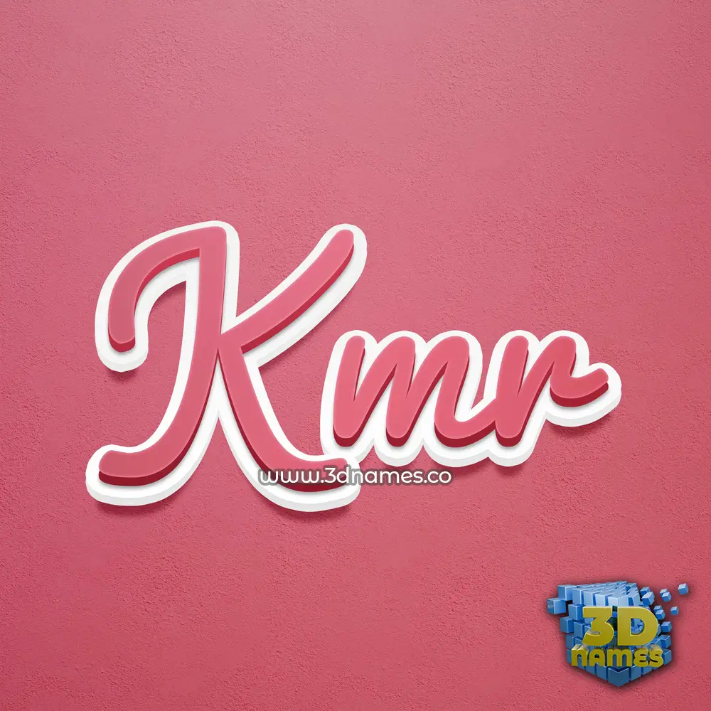 kmr in Red Scribble style - 3D name wallpaper