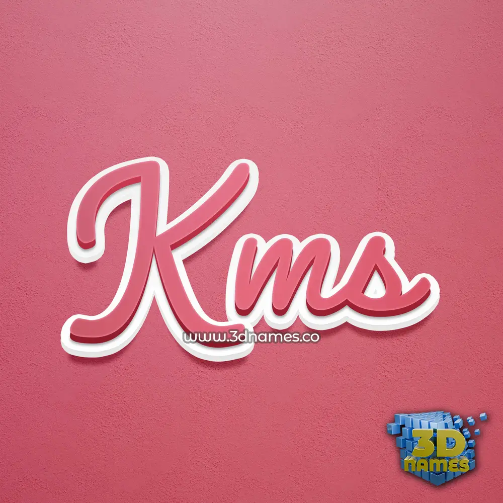 kms in Red Scribble style - 3D name wallpaper