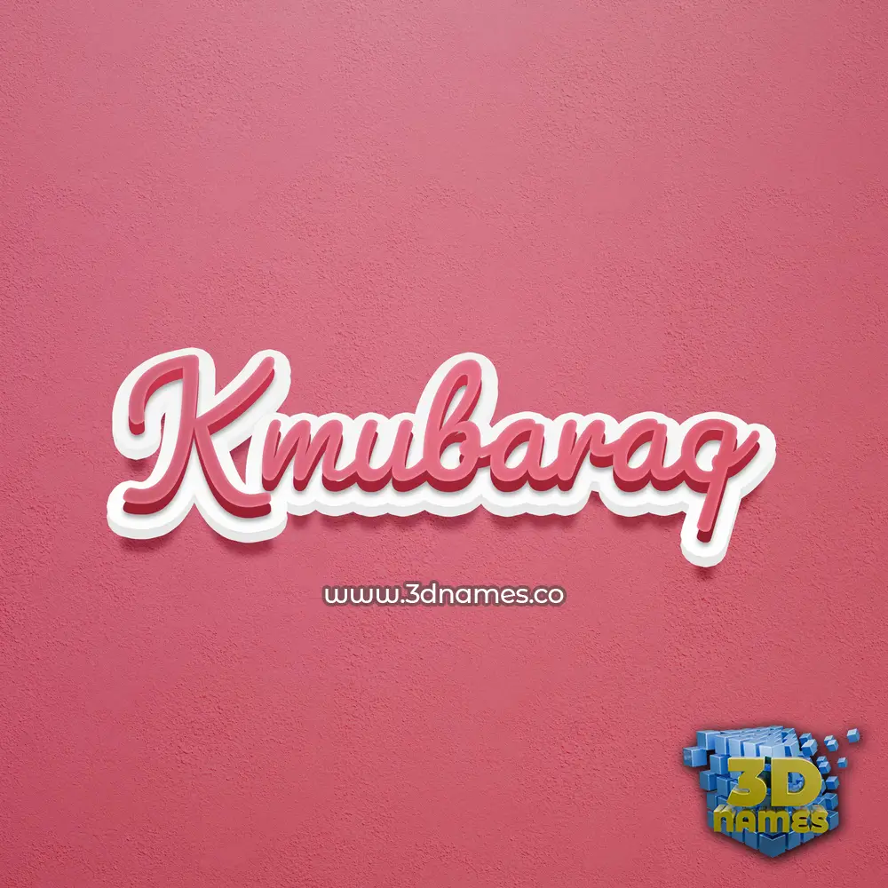 kmubaraq in Red Scribble style - 3D name wallpaper