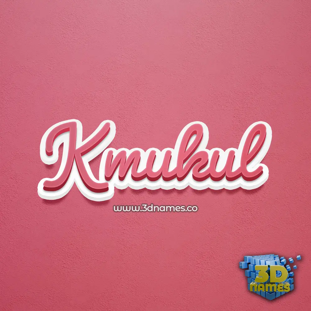 kmukul in Red Scribble style - 3D name wallpaper