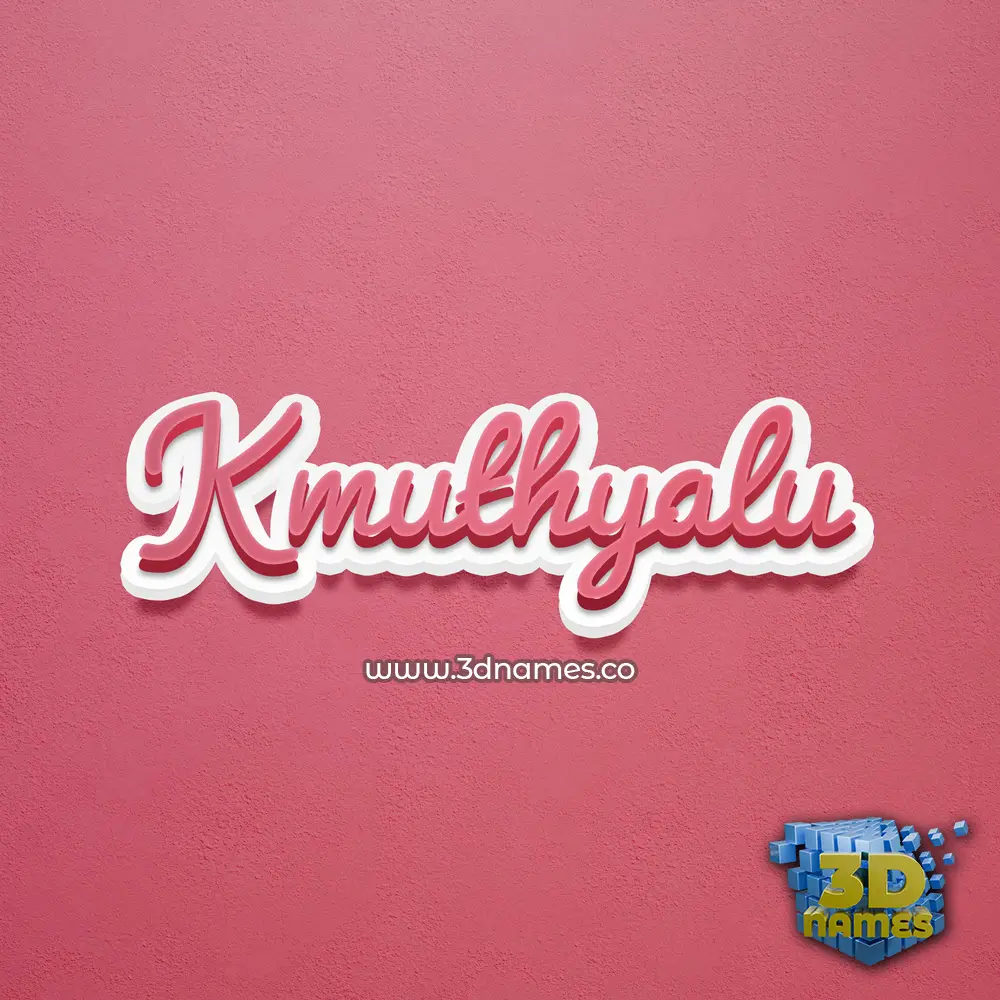 kmuthyalu in Red Scribble style - 3D name wallpaper