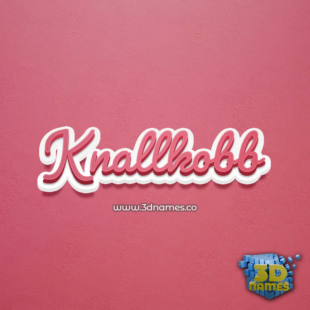 knallkobb in Red Scribble style - 3D name wallpaper