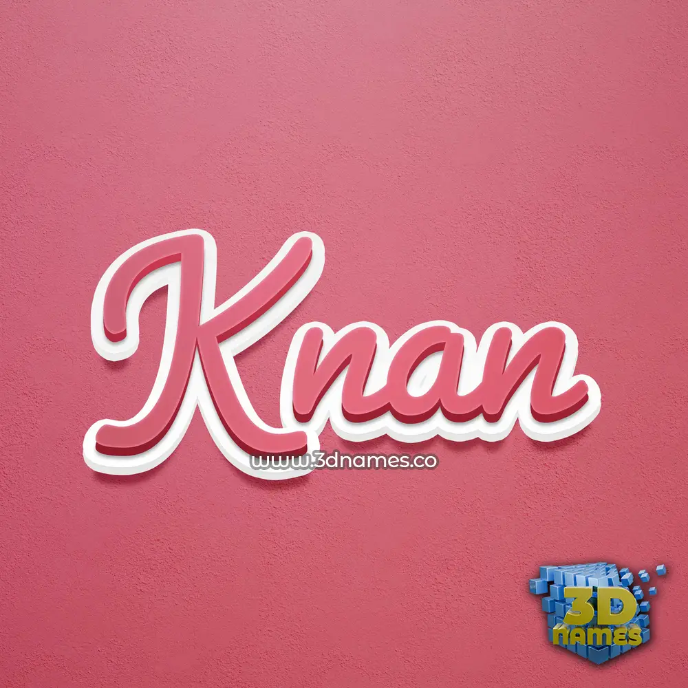 knan in Red Scribble style - 3D name wallpaper