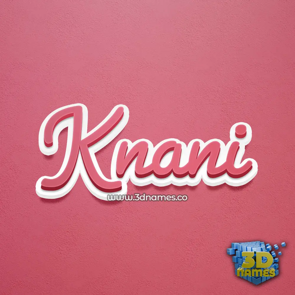knani in Red Scribble style - 3D name wallpaper