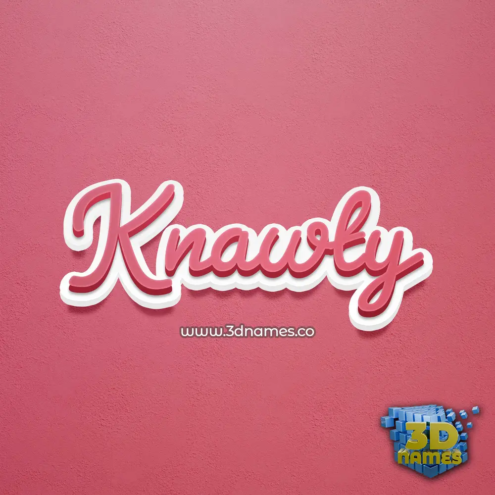 knawty in Red Scribble style - 3D name wallpaper