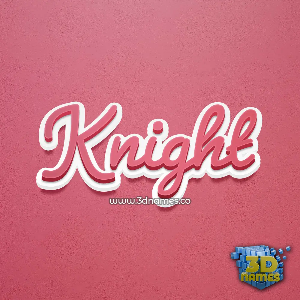 knight in Red Scribble style - 3D name wallpaper