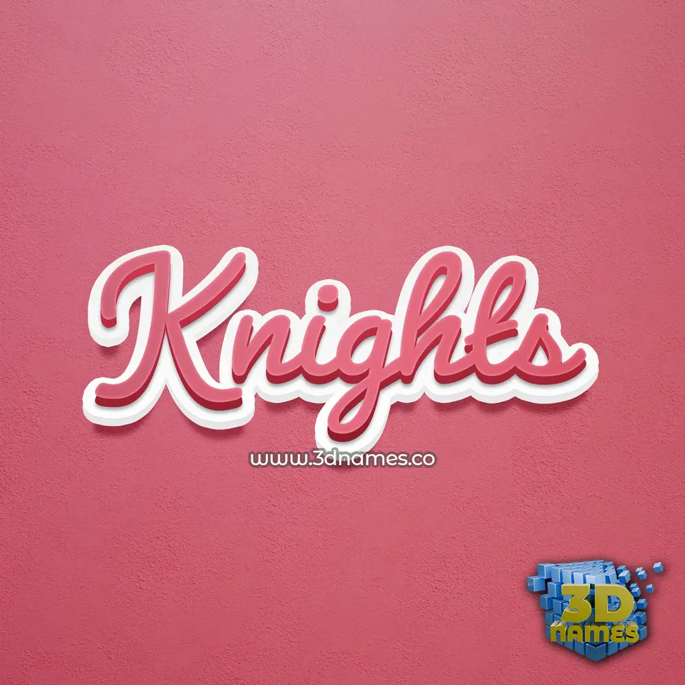 knights in Red Scribble style - 3D name wallpaper