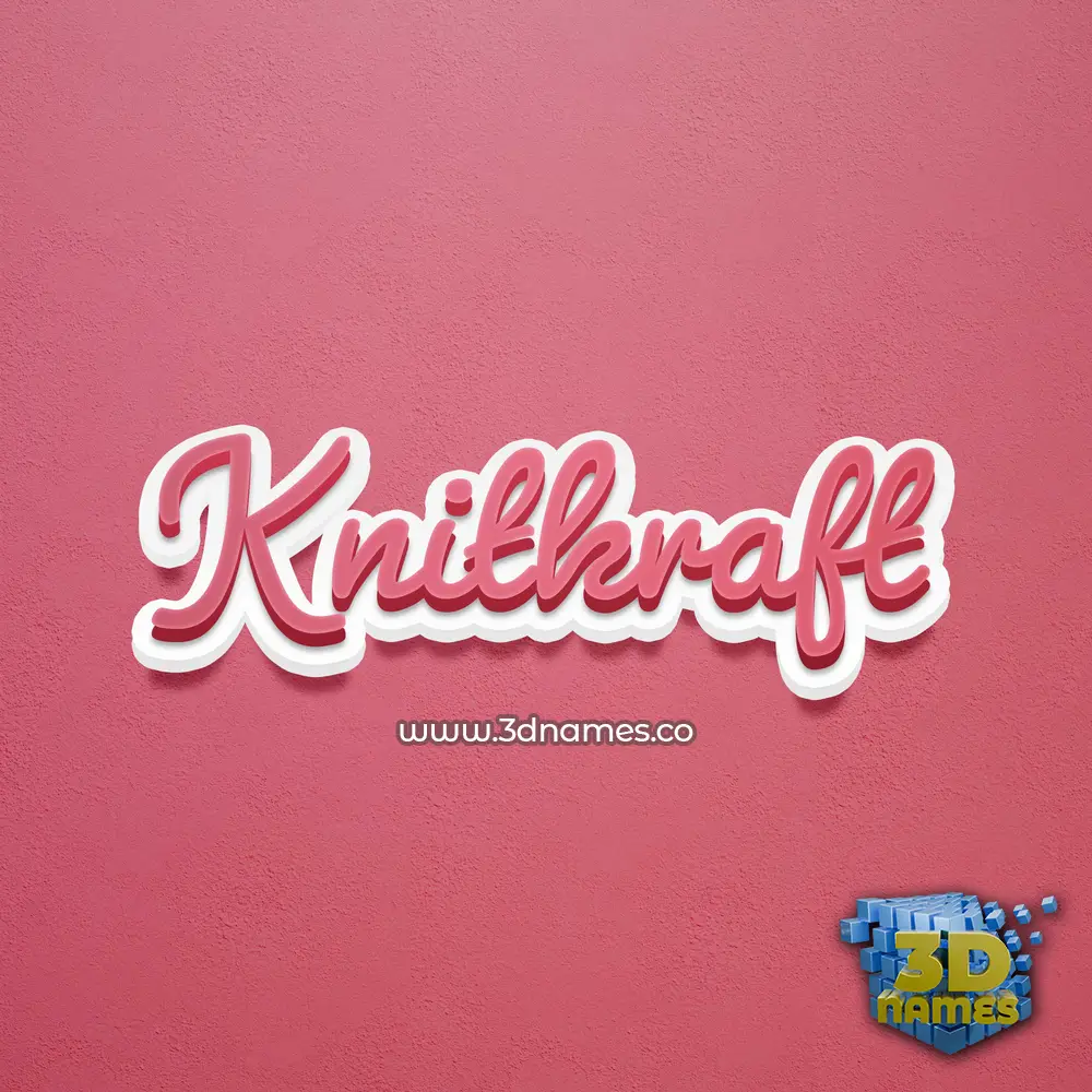 knitkraft in Red Scribble style - 3D name wallpaper
