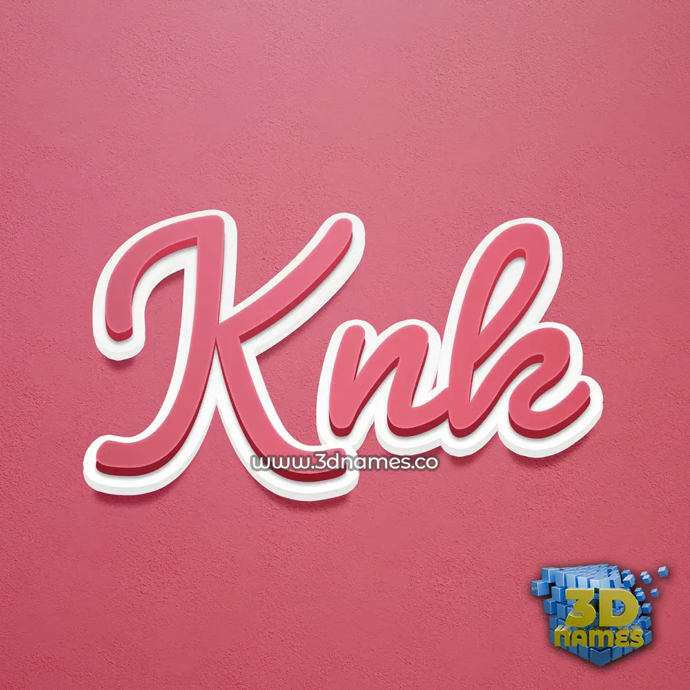knk in Red Scribble style - 3D name wallpaper