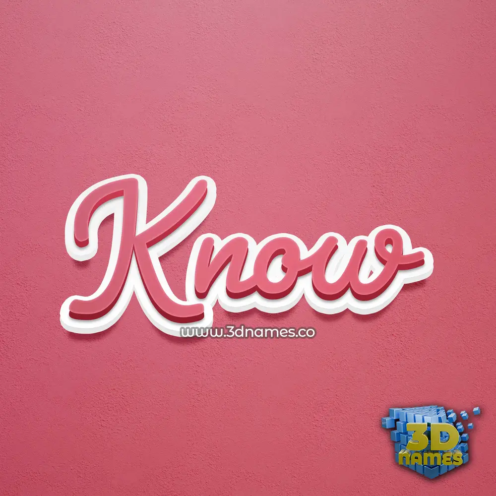 know in Red Scribble style - 3D name wallpaper