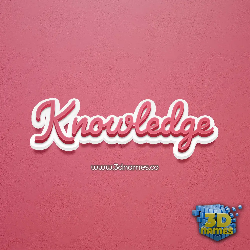 knowledge in Red Scribble style - 3D name wallpaper