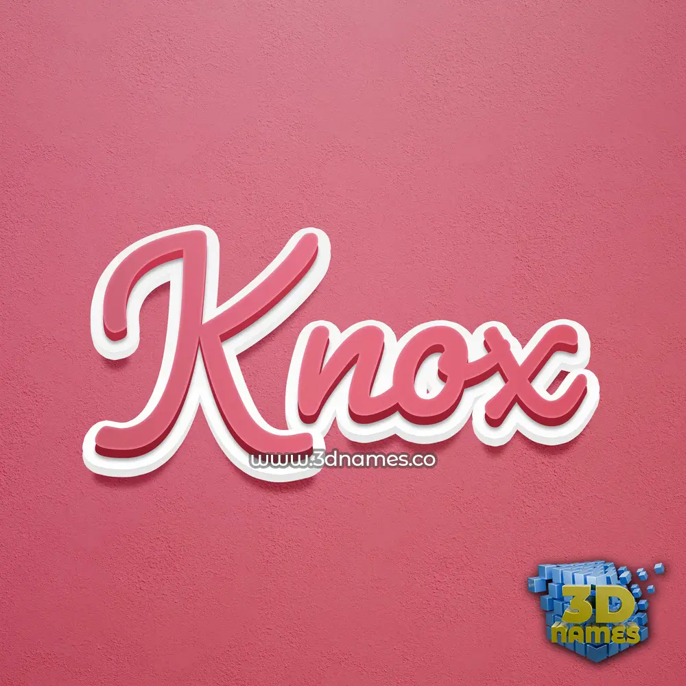 knox in Red Scribble style - 3D name wallpaper
