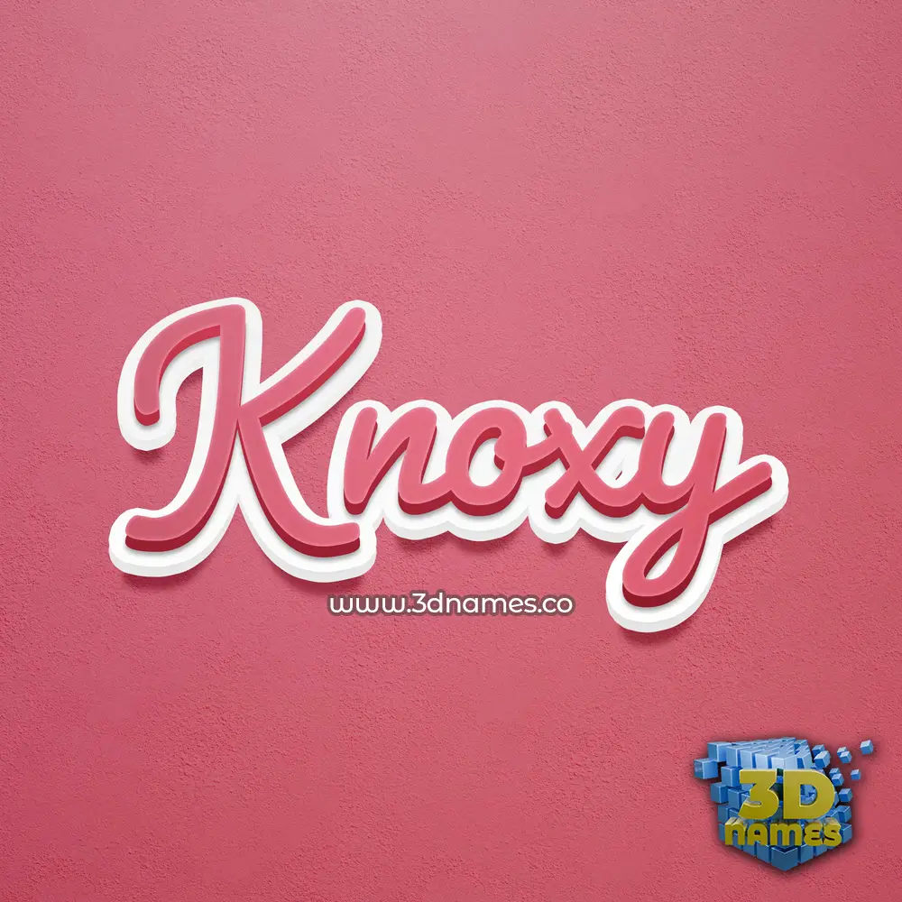 knoxy in Red Scribble style - 3D name wallpaper