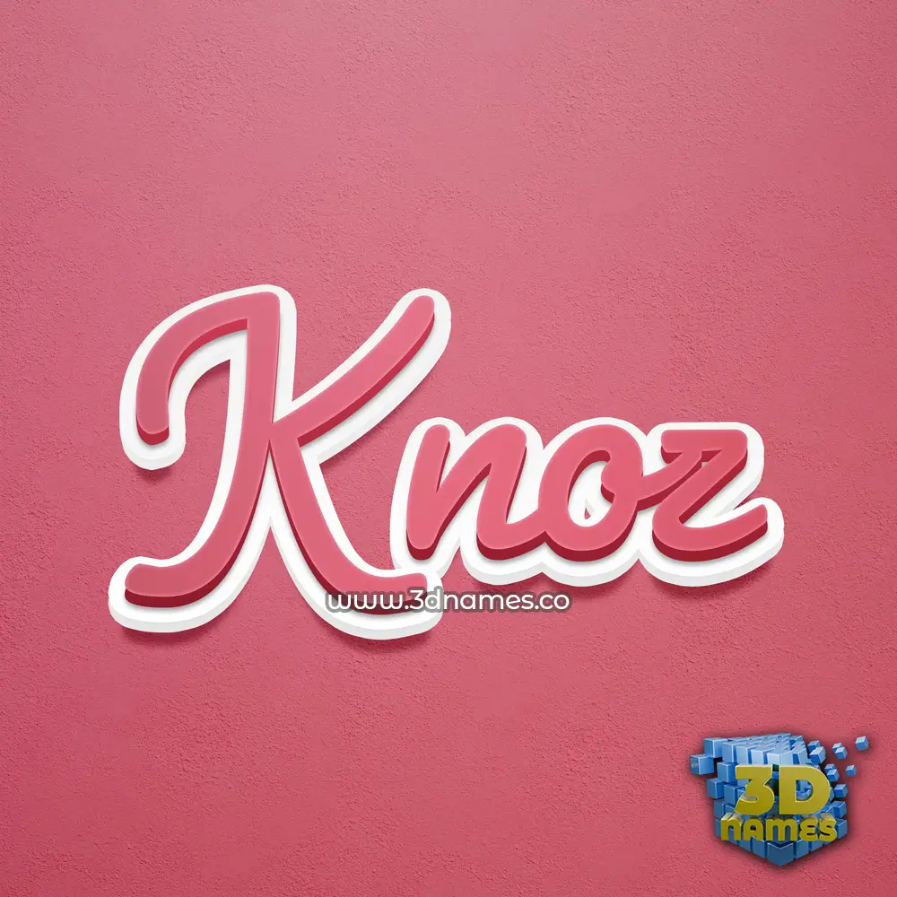 knoz in Red Scribble style - 3D name wallpaper