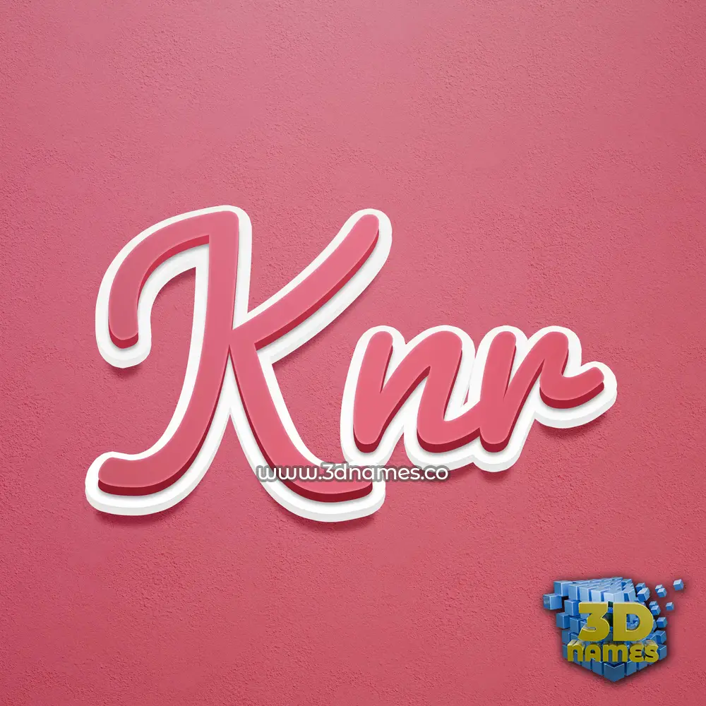 knr in Red Scribble style - 3D name wallpaper