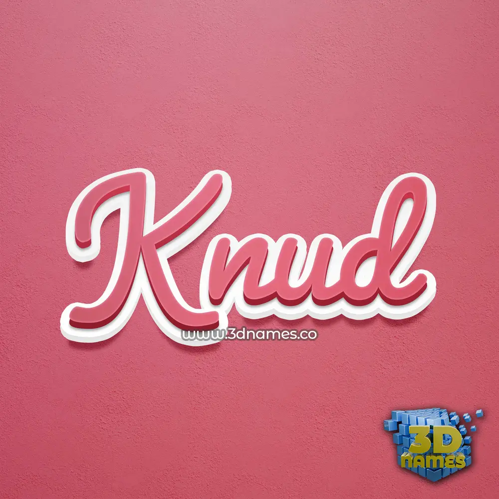 knud in Red Scribble style - 3D name wallpaper