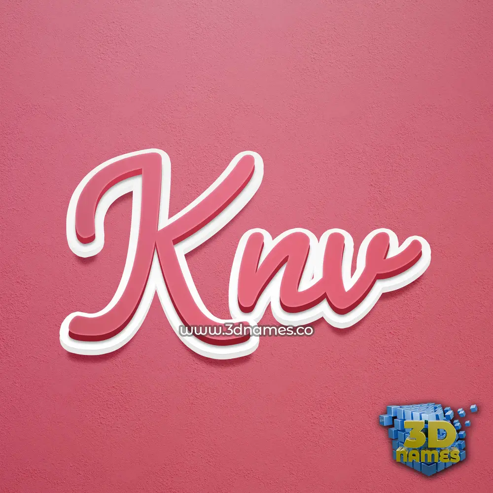 knv in Red Scribble style - 3D name wallpaper