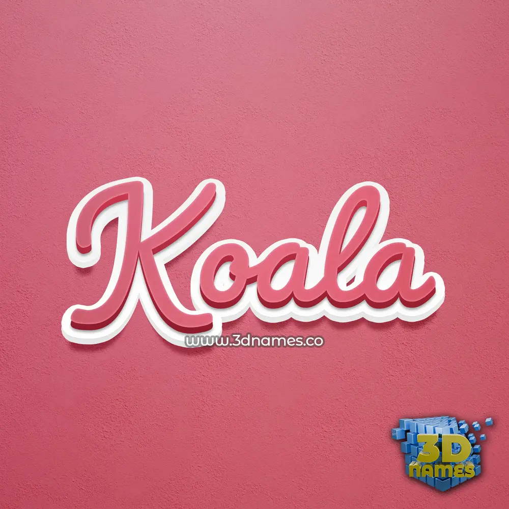 koala in Red Scribble style - 3D name wallpaper