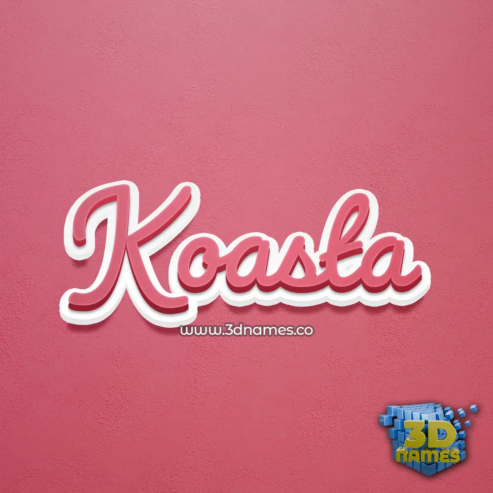 koasta in Red Scribble style - 3D name wallpaper