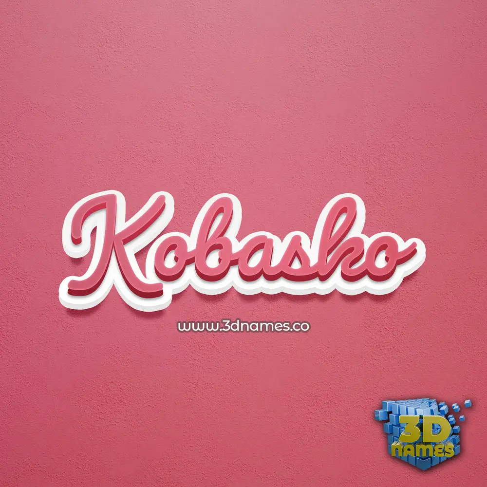 kobasko in Red Scribble style - 3D name wallpaper