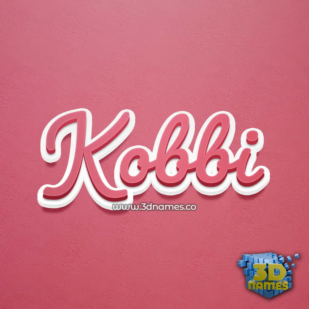 kobbi in Red Scribble style - 3D name wallpaper