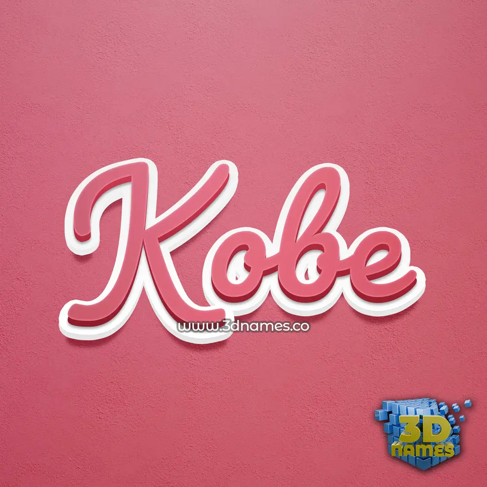 kobe in Red Scribble style - 3D name wallpaper