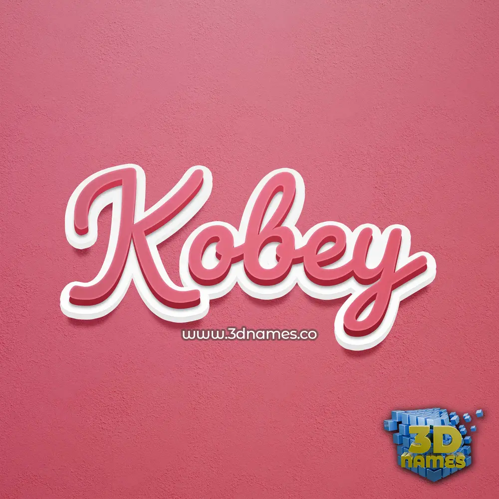 kobey in Red Scribble style - 3D name wallpaper