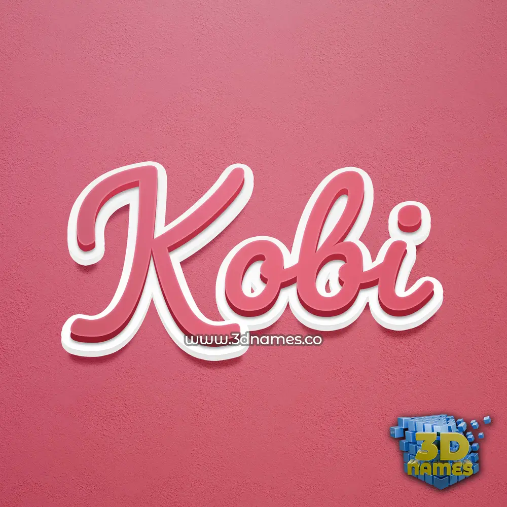 kobi in Red Scribble style - 3D name wallpaper