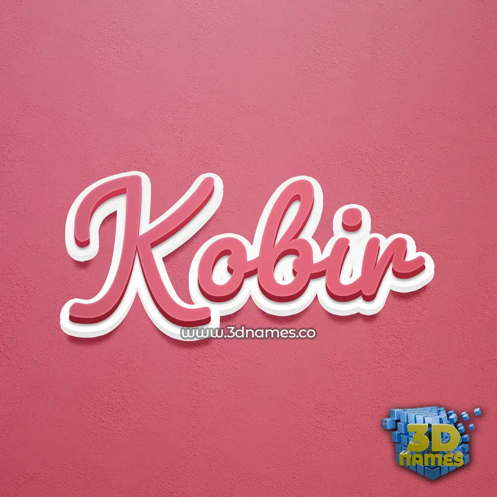 kobir in Red Scribble style - 3D name wallpaper
