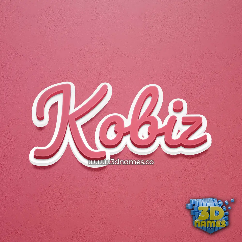 kobiz in Red Scribble style - 3D name wallpaper