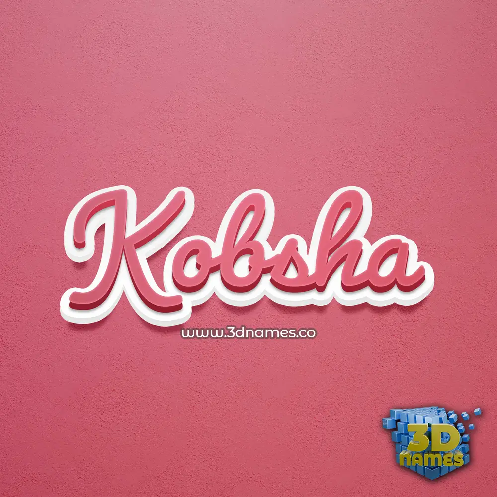 kobsha in Red Scribble style - 3D name wallpaper