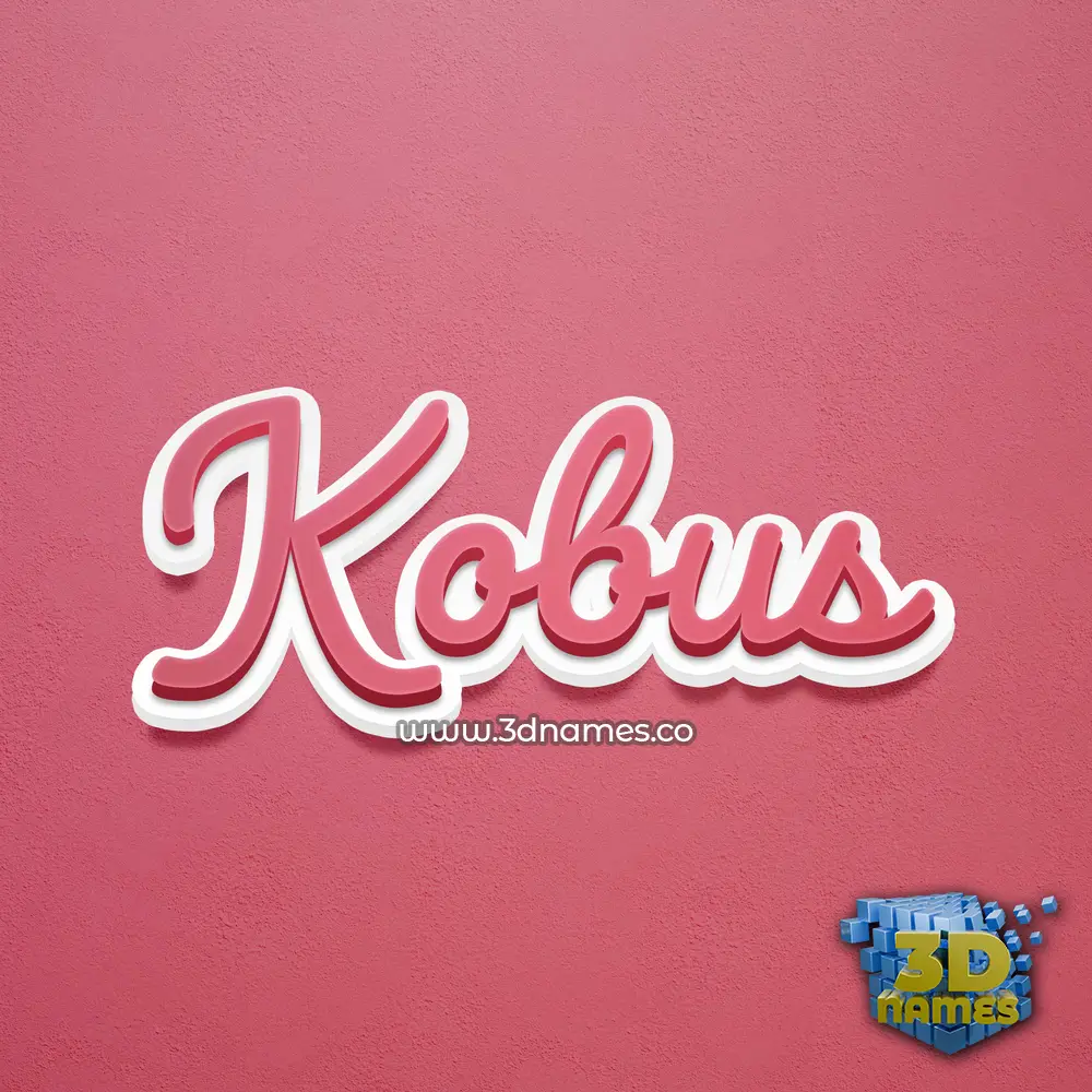 kobus in Red Scribble style - 3D name wallpaper