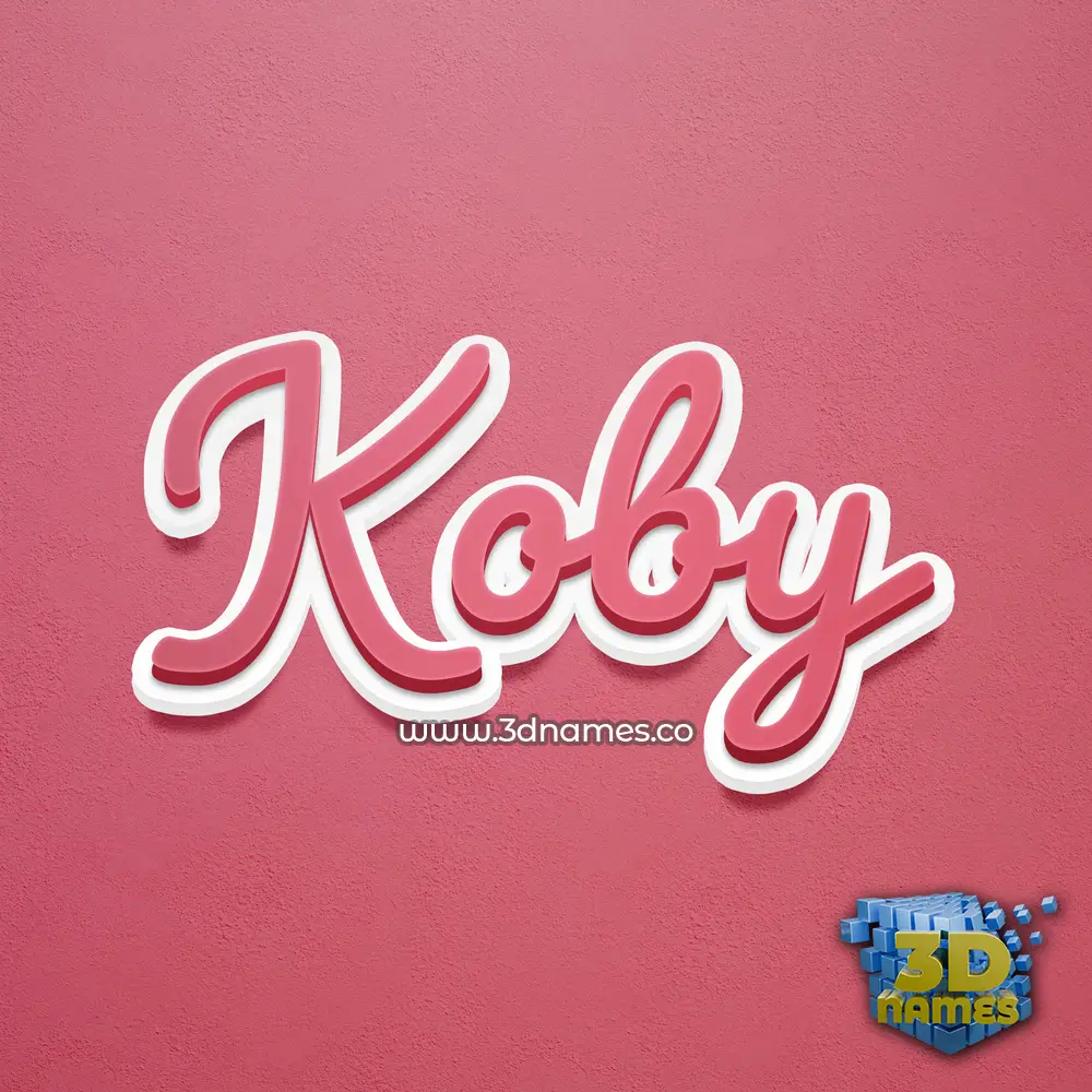 koby in Red Scribble style - 3D name wallpaper
