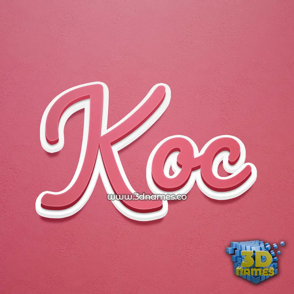 koc in Red Scribble style - 3D name wallpaper