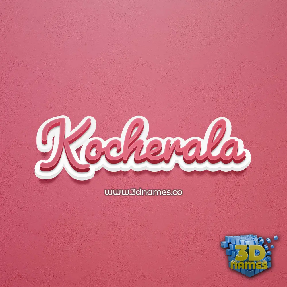 kocherala in Red Scribble style - 3D name wallpaper