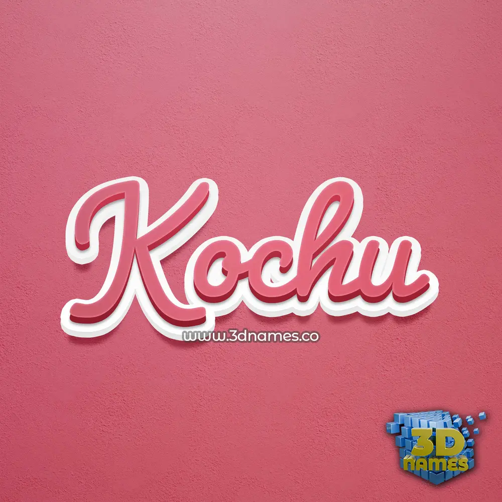 kochu in Red Scribble style - 3D name wallpaper