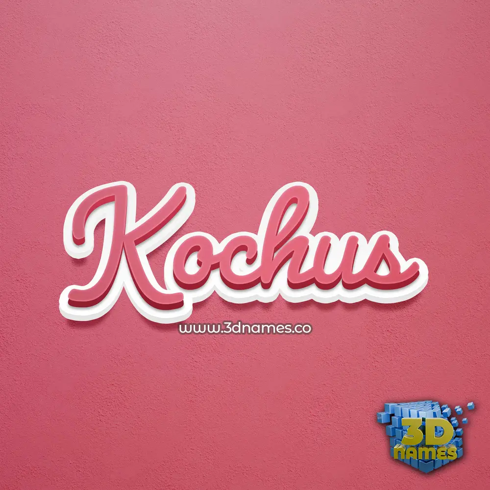 kochus in Red Scribble style - 3D name wallpaper