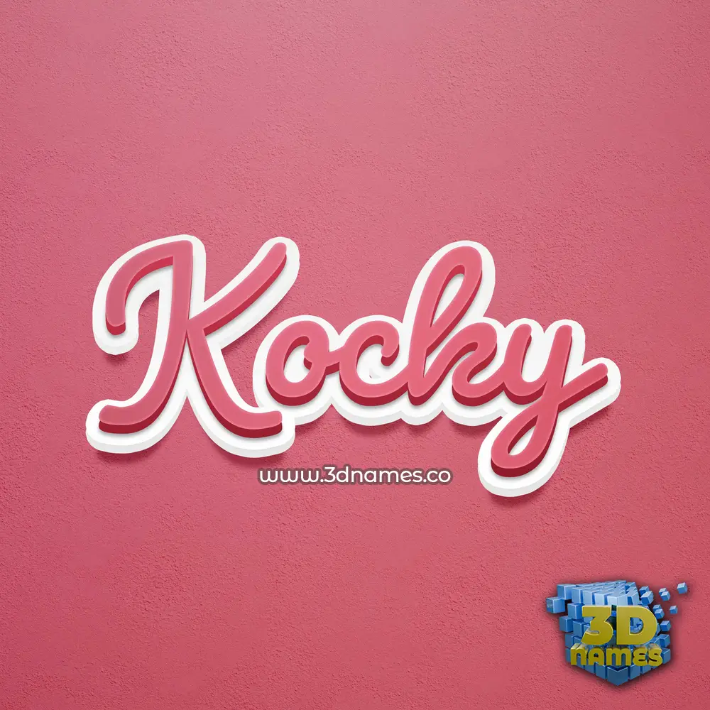 kocky in Red Scribble style - 3D name wallpaper