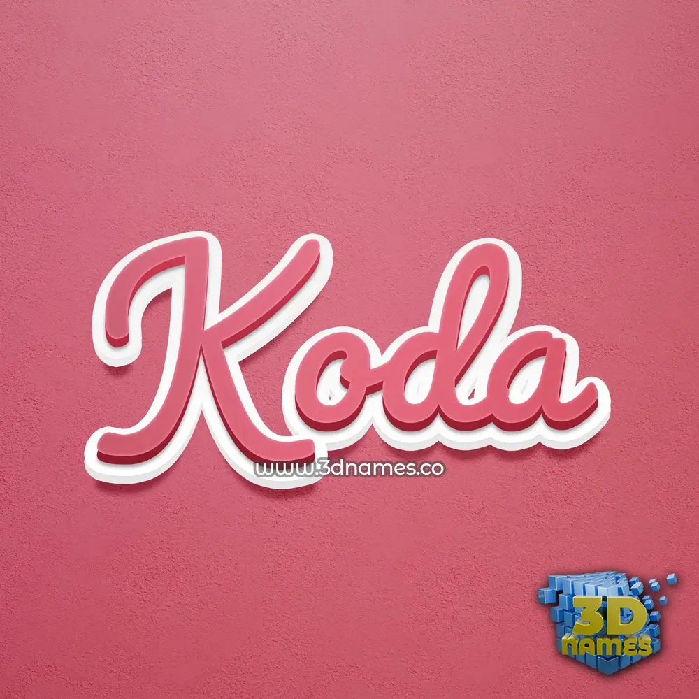 koda in Red Scribble style - 3D name wallpaper