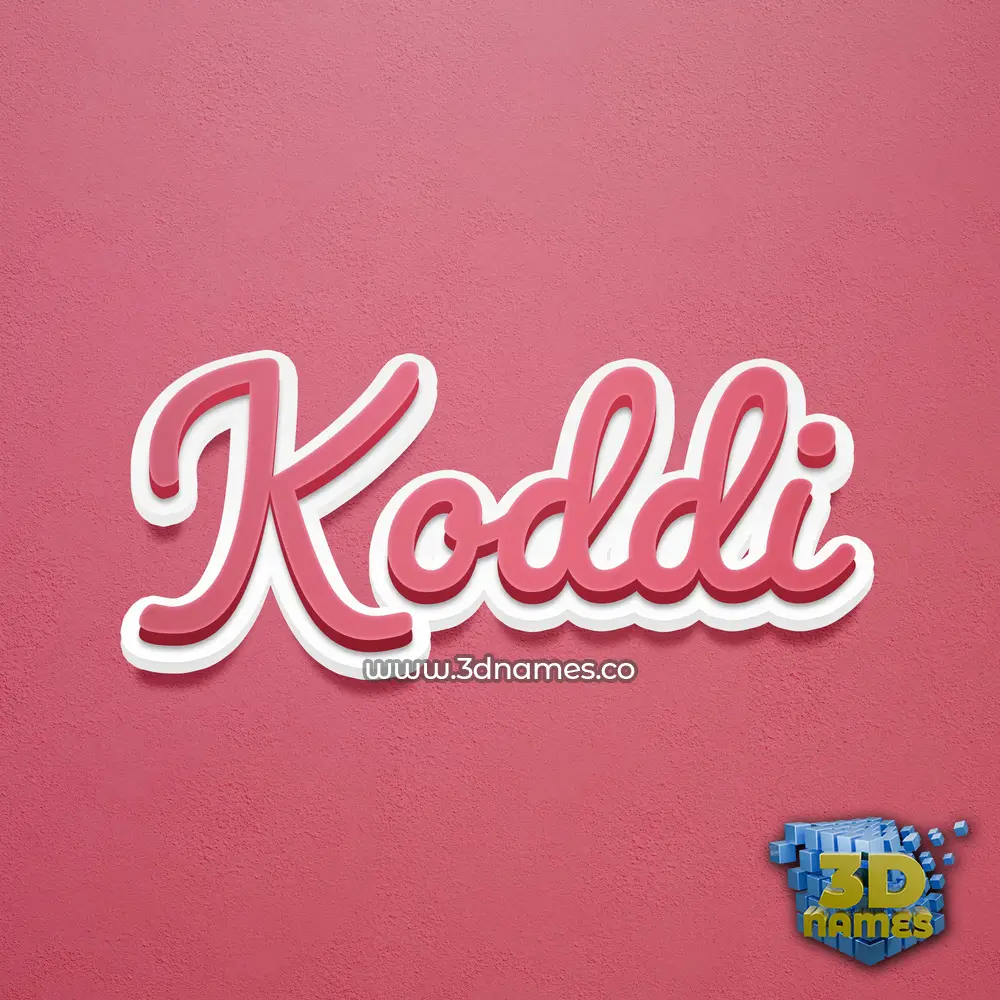 koddi in Red Scribble style - 3D name wallpaper