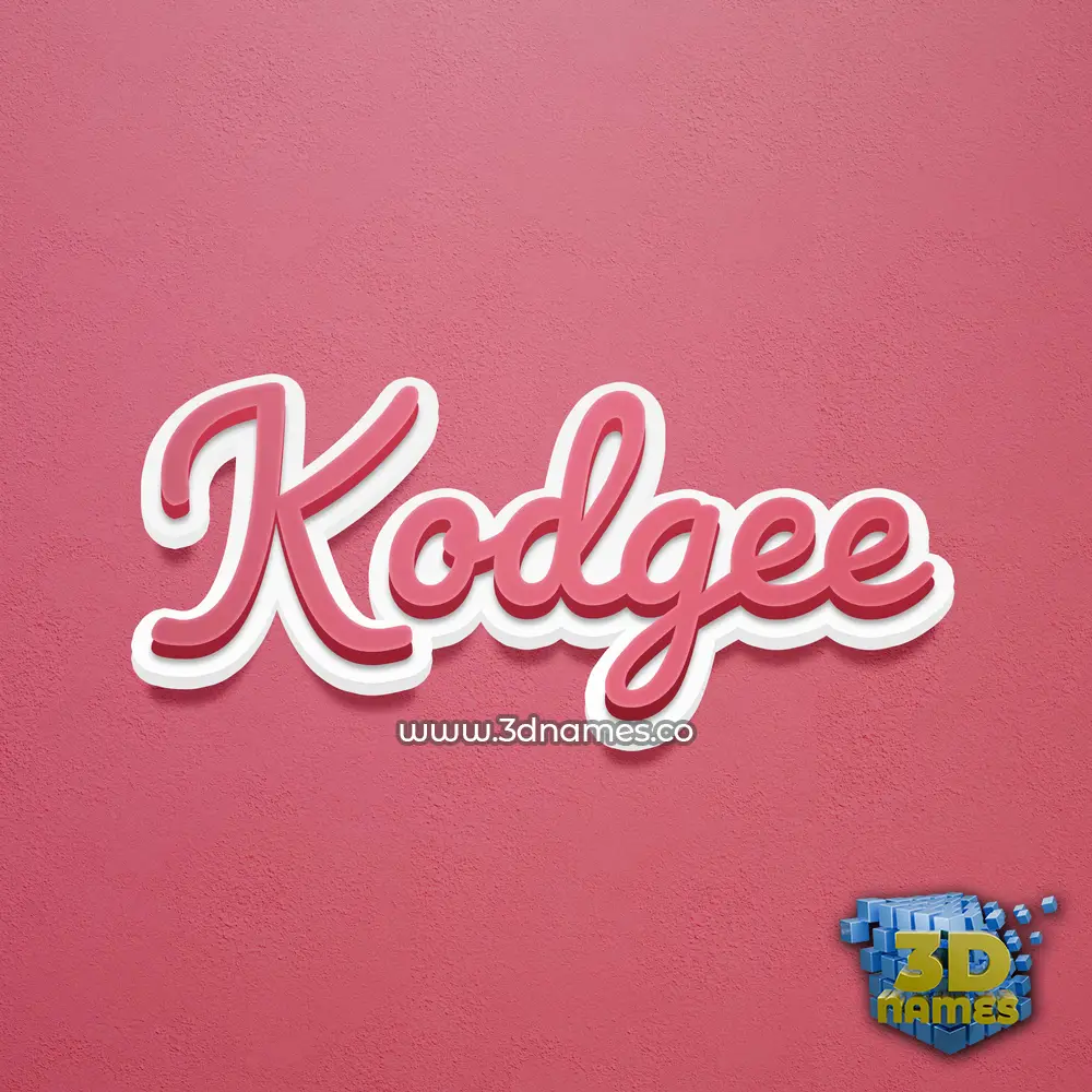 kodgee in Red Scribble style - 3D name wallpaper