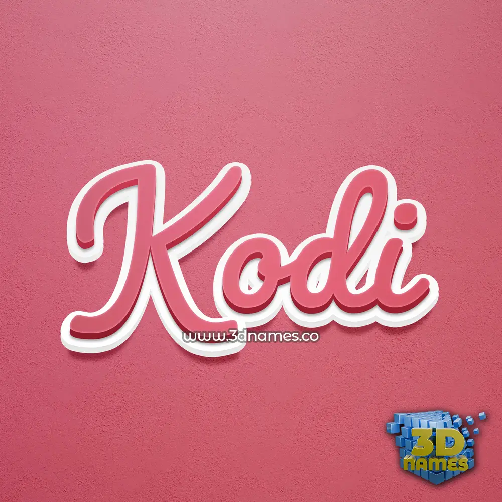 kodi in Red Scribble style - 3D name wallpaper