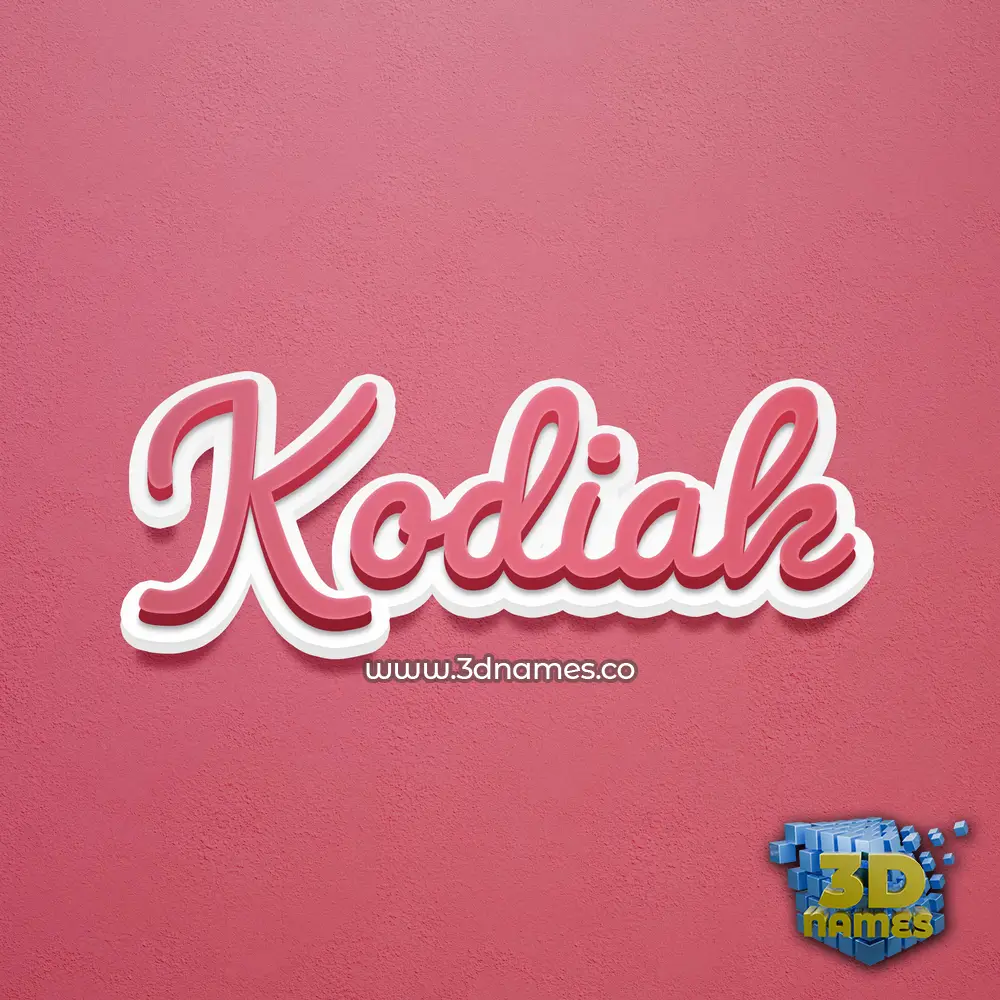 kodiak in Red Scribble style - 3D name wallpaper
