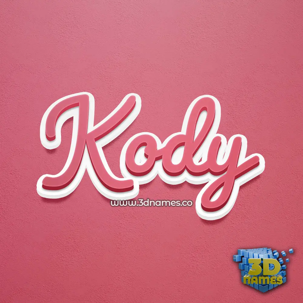 kody in Red Scribble style - 3D name wallpaper