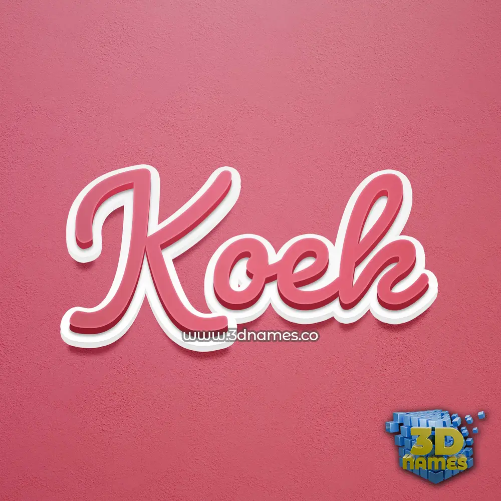 koek in Red Scribble style - 3D name wallpaper