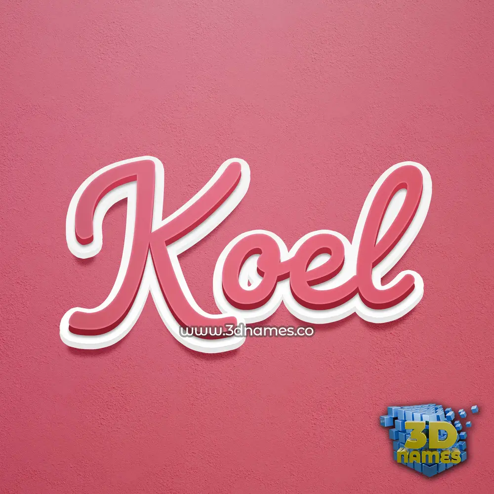 koel in Red Scribble style - 3D name wallpaper