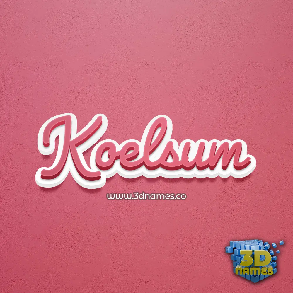 koelsum in Red Scribble style - 3D name wallpaper