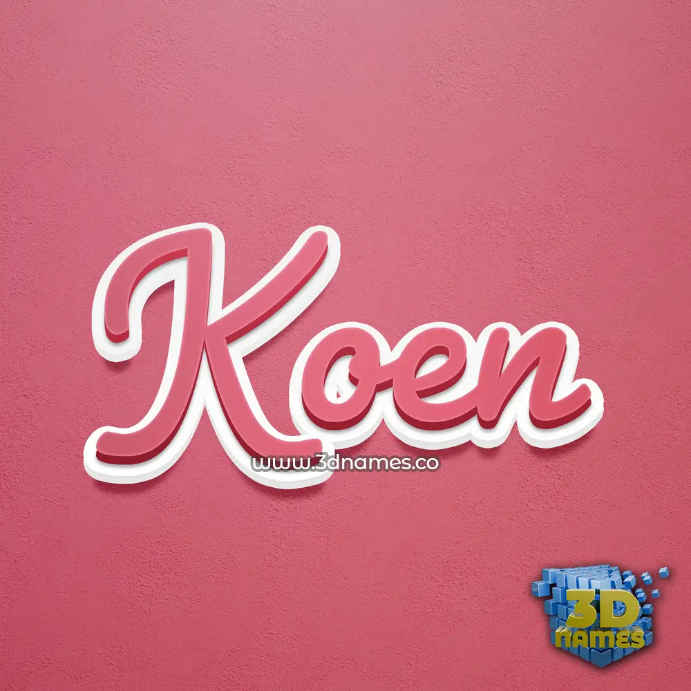 koen in Red Scribble style - 3D name wallpaper